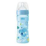 CHICCO BIBERON BLEU PLASTIC 2M + 250ML