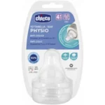 CHICCO LOT DE 2 TETINES SILICONE 4M+