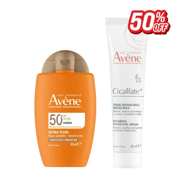 AVENE ULTRA FLUID PERFECTEUR TEINTE SPF50+ 50ML + Avene Cicalfate Plus Crème Réparatrice 40ml (-50%)