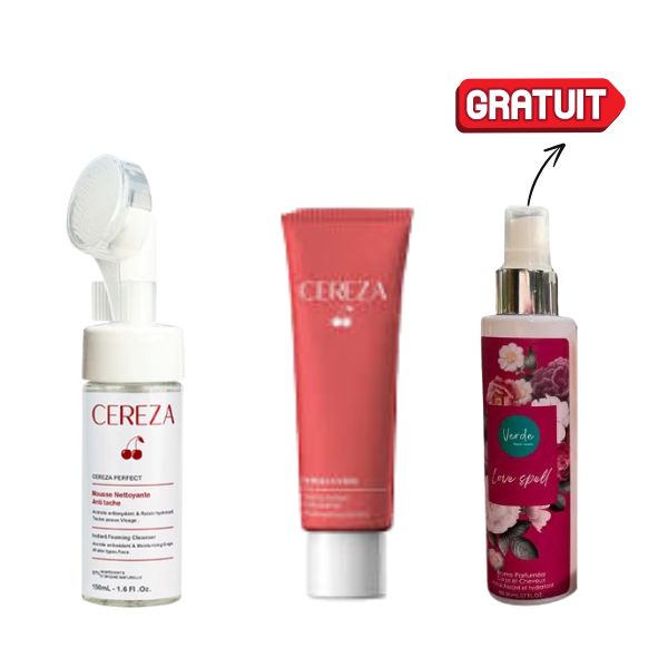 1 PACK CEREZA HYDRA CREME SORBET HYDRATANT 40ML + MOUSSE NETTOYANT + LAIT DEMAQUILLANT OFFERT