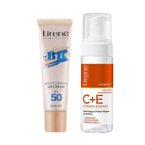 1 PACK LIRENE BB CREAM SPF50 – 02 NUDE + LIRENE C+E MOUSSE NETTOYANTE TONFIANTE 150 ML
