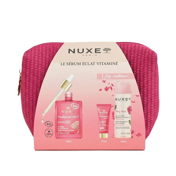 NUXE Trousse Le Sérum Vitamin C + Gel-Baume Prodigieuse Boost (15 ml) + Eau Micellaire Very Rose (50 ml)