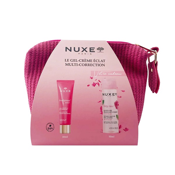 NUXE Trousse Le Gel-Crème Eclat Multi Correction + Eau Micellaire Very Rose (50 ml) (Offerte)
